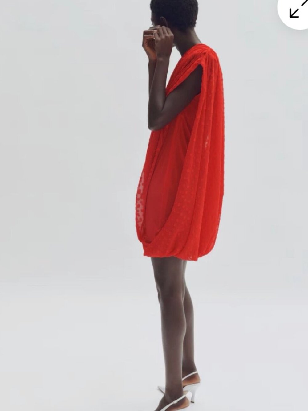 STELLA MCCARTNEY H&M DRAPED ONE SHOULDER DRESS S NWT - Picture 2 of 5
